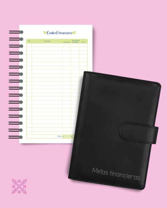 Combo financiero: Libreta de finanzas + Carpeta "Metas financieras"